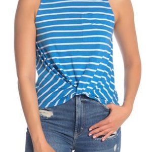 Abound Blue French Rosie Stripe Tank Blouse Blue